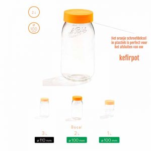 Le Parfait pot met schroefdeksel is perfect te gebruiken als kefirpot